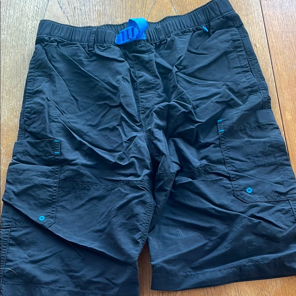 Boys Black Shorts with Blue Accents